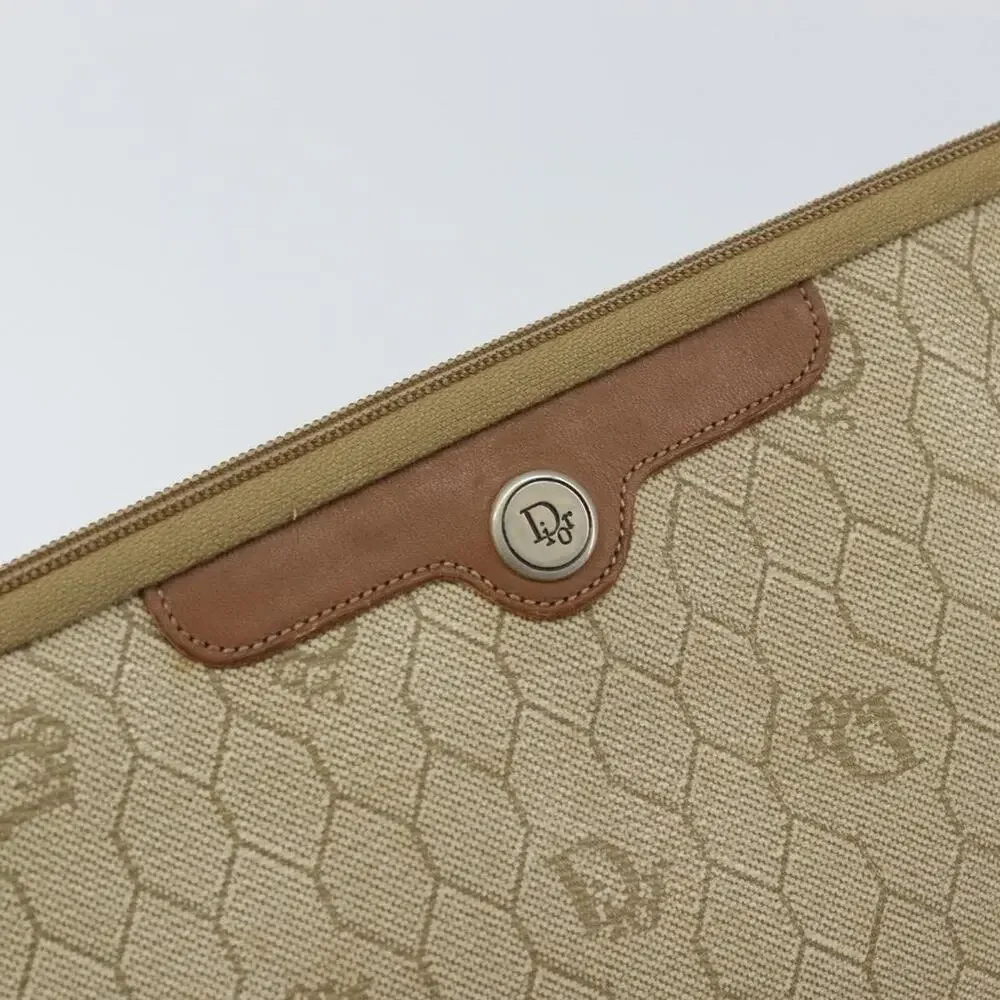 Dior Honeycomb Canvas Clutch Bag Beige